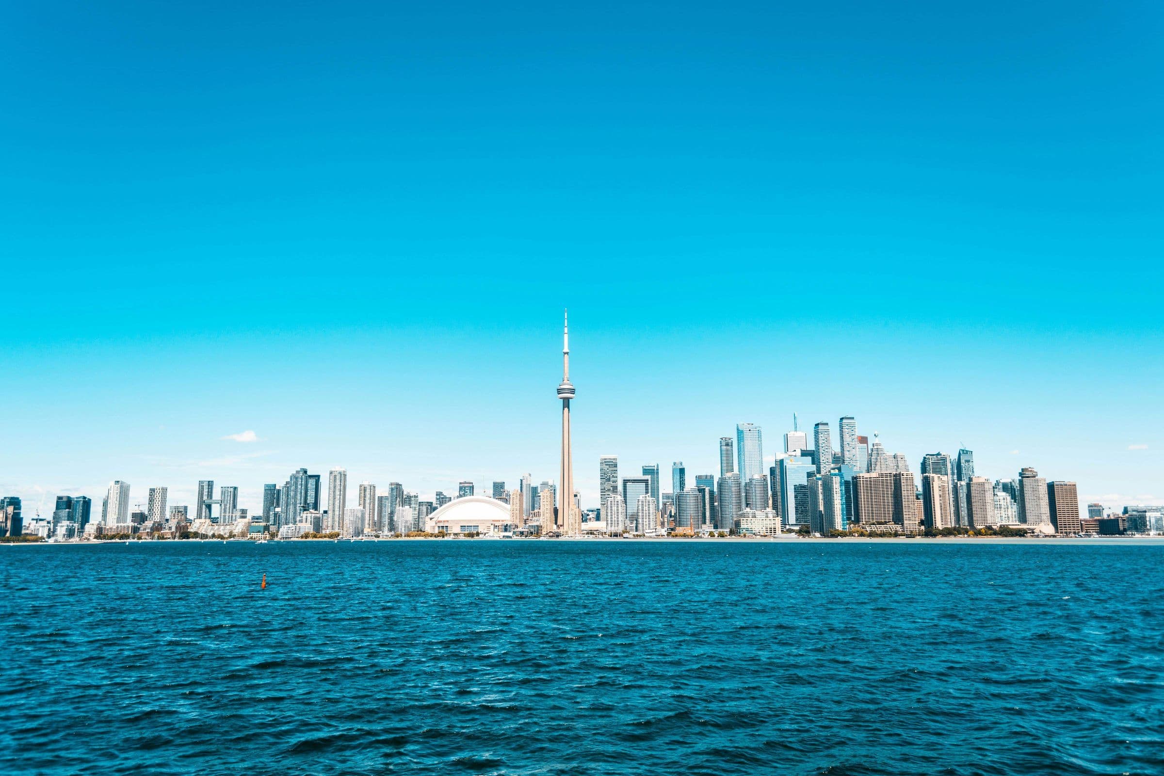 Lake Ontario with view of Toronto Skyline in the distance