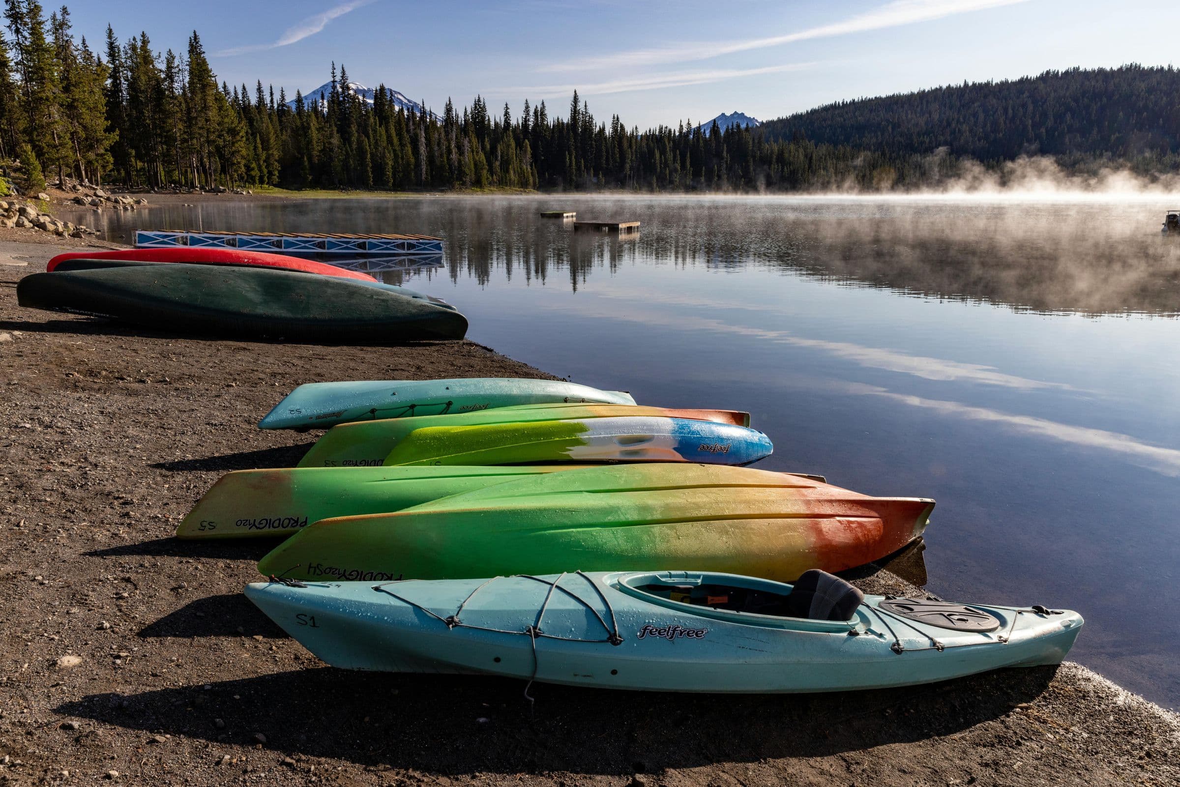 Kayaks on Elk Lake
